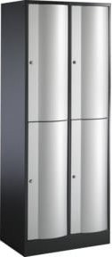C+P Doppelstockspind Resisto mit 4 Fächern, Front Weißaluminium und Korpus Schwarzgrau, H x B x T: 195 x 77 x 54 cm - Bild 1