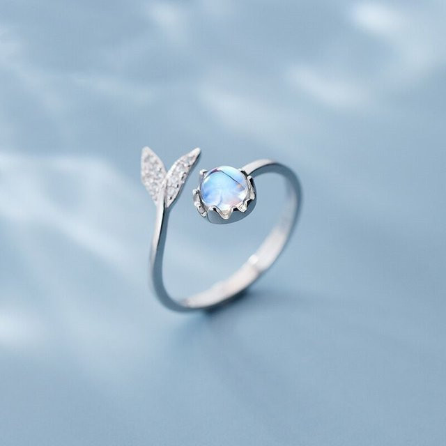GaGa-Duck Ring, 925 Silber, Kristall, Fischschwanz, Meerjungfrau - Bild 1