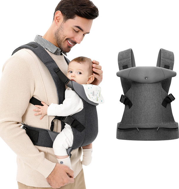 Dajinbear Babytrage für Neugeborene und Kleinkinder, faltbare Babytrage in Grau mit Hüftsitz und Lordosenstütze für vorne und hinten tragbar - Bild 1
