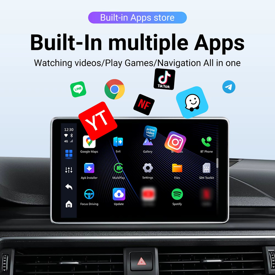 OTTOCAST P3 Lite OttoAiBox Drahtlose CarPlay Android AI Box mit YouTube und TikTok Unterstützung in Schwarz - Bild 3