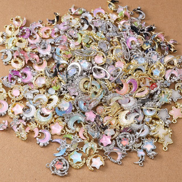 Tenande Charms Pendants, Kristall, Bunt, Stern, Mond - Bild 1