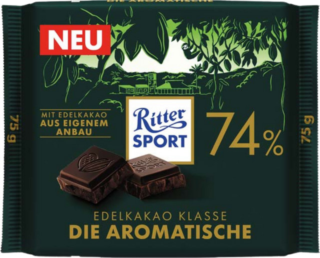 Ritter Sport Edelkakao Klasse Die Aromatische 74 % Schokoladentafel 75 g - Bild 1