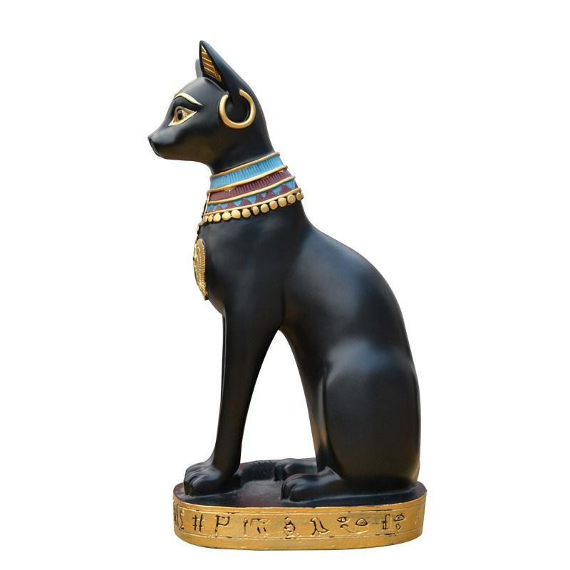 Ägyptische Katzenstatue als Vintage-Ornament aus Harz für deine Dekoration - Bild 1