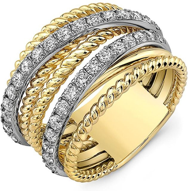 YIRAN Jewelry Damenring, Goldfarbe, Zirkonia - Bild 1