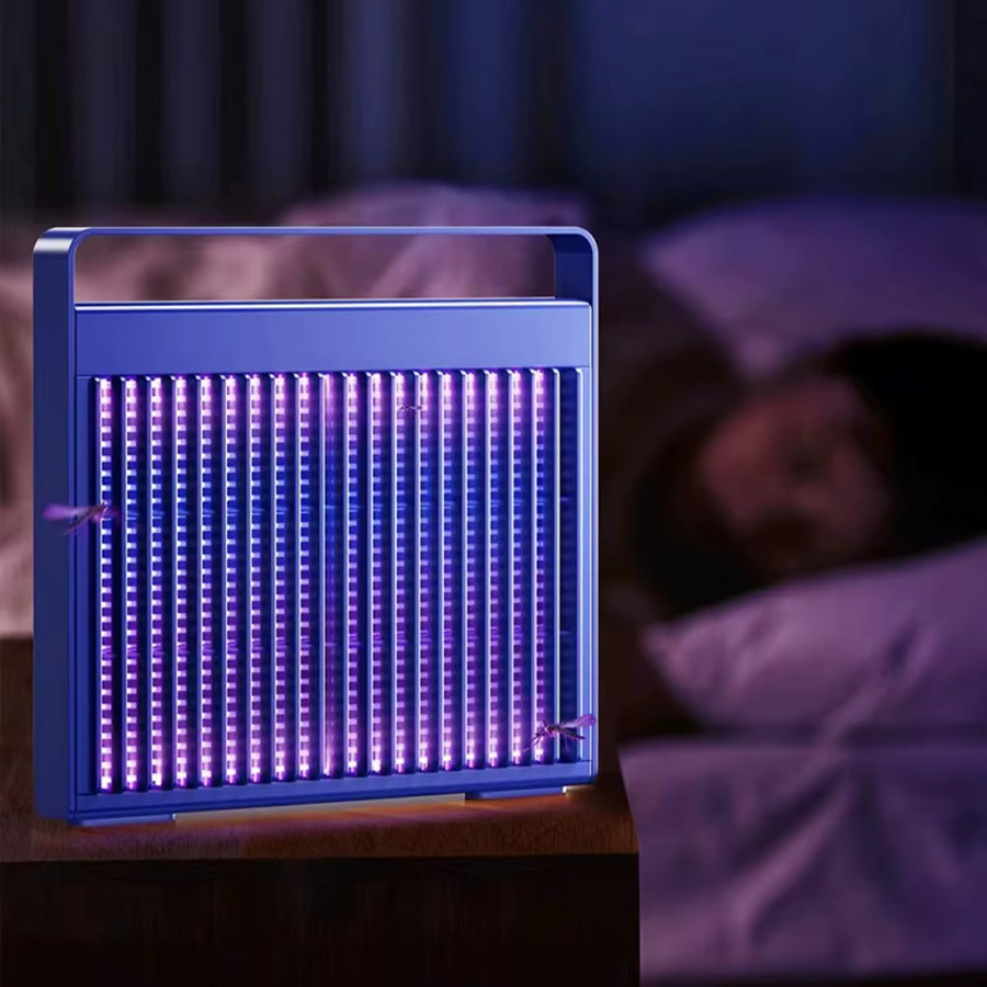 JOYINLED Tragbare Haushalts-Mückenvernichtungslampe mit violettem Licht und USB-Ladefunktion in Weiß und Violett - Bild 2