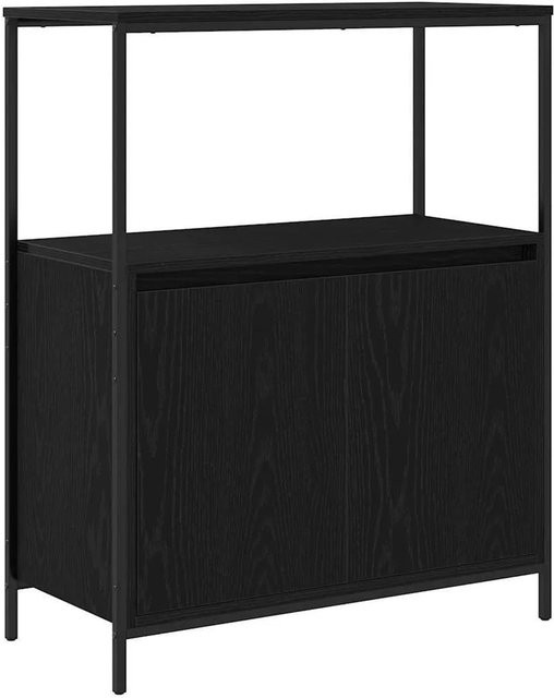 vidaXL Badschrank mit Regalen und Türen in Schwarz Eichen-Optik, B/T/H: 76,5 x 35 x 95 cm - Bild 1