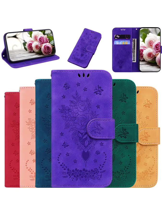 Magnetische Leder-Handyhülle Wallet Case für Tecno Camon Serie in Blau - Bild 5