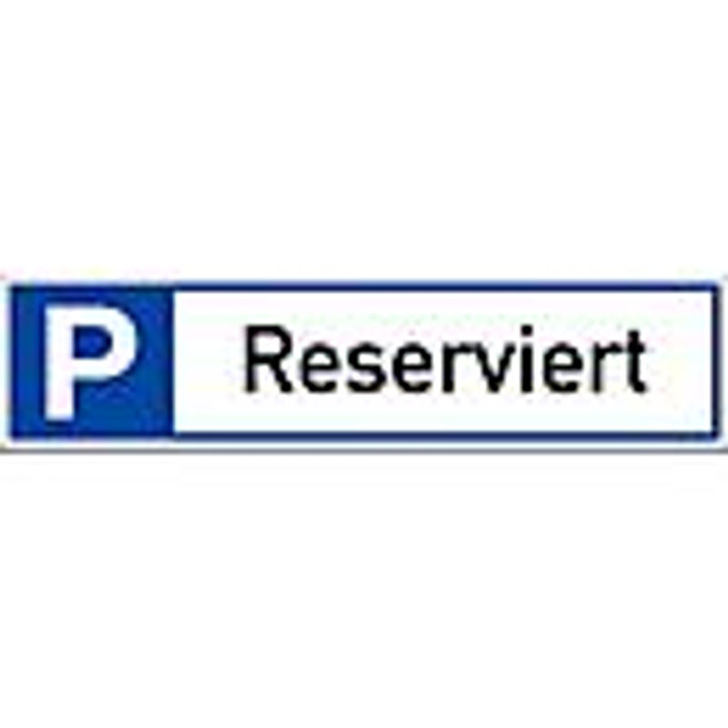 moedel Parkplatzschild Reserviert aus Aluminium für Wand- und Pfostenmontage, B: 110 mm, H: 460 mm, weiß-schwarz-blau - Bild 3