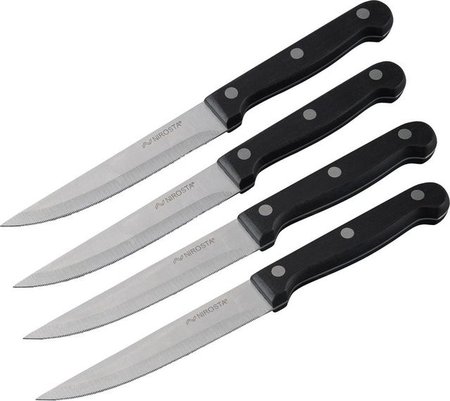 Nirosta Steakmesser-Set Mega, 4-teilig, Schwarz/Silber - Bild 1