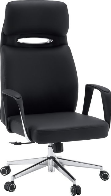 hjh OFFICE Profi Chefsessel VELVET ECO Executive Chair in Schwarz mit Armlehnen und Kopfstütze aus Kunstleder und Metall - Bild 1