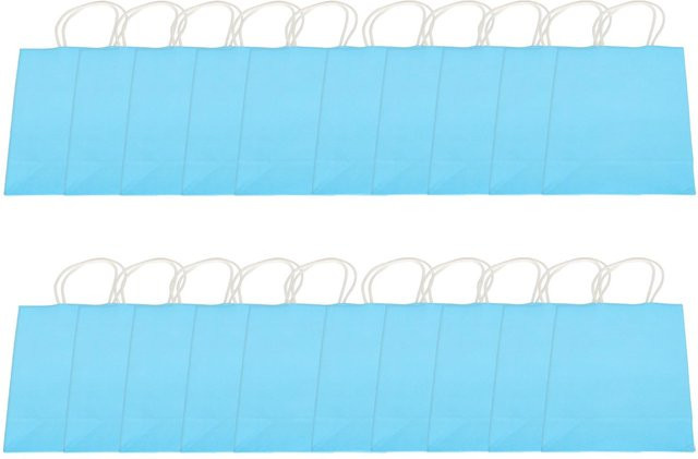 20 Stück Neoglint Kraftpapiertüten in Blau für Geschenke und Einkäufe, B/H/T: 15 x 8 cm - Bild 1