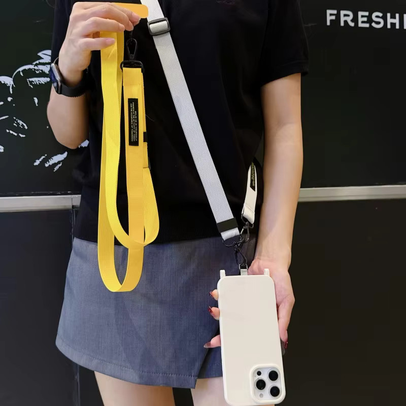 EHUIDE Verstellbares Lanyard in Beige mit Handschlaufe und zwei Haken als Anti-Verlust Umhängeband für alle Handyhüllen, Länge: 140 cm - Bild 1