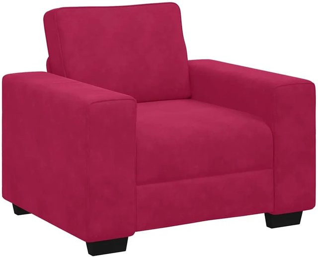 vidaXL Sessel in Weinrot aus Samt mit Armlehnen, B/T/H: 100 x 77 x 82 cm - Bild 1