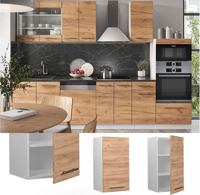 Vicco Hängeschrank Fame-Line Küchenschrank Weiß Eiche mit Softclose-Scharnieren und Einlegeboden B: 40 cm, H: 72 cm, T: 34 cm - Bild 1