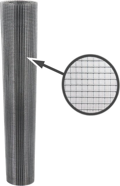 Aquagart Volierendraht Schweissgitter aus verzinktem Stahl, Farbe: Silber, B: 1 m, H: 10 m - Bild 1