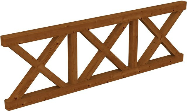 Skan Holz Brüstung Andreaskreuz aus Douglasie in Nussbaum, B: 270 cm, H: 84 cm - Bild 1