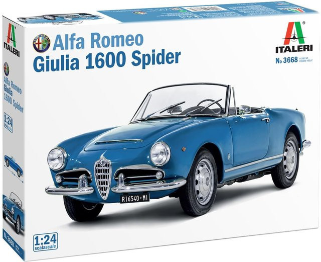 Italeri Alfa Romeo Giulia 1600 Spider, Kunststoffmodellbausatz, 1:24, Grau - Bild 2