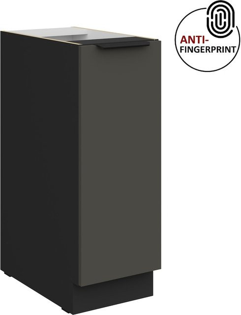 Küchen Unterschrank Schrankauszug ARIA in Graphite matt mit Anti Fingerprint Effekt - Bild 1
