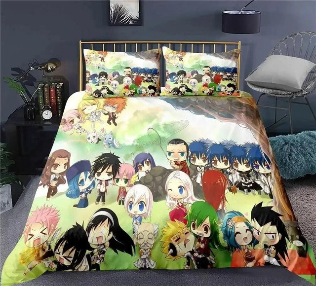 Fairy Tail Bettwäsche-Set mit 3D-Druck von Binchi Outdoor Product, mehrfarbig, Material Mikrofaser Polyester, B/H: 135 x 200 cm - Bild 1