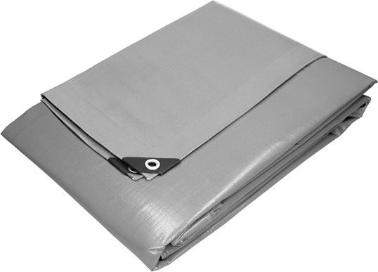 Abdeckplane Gewebeplane von ECD Germany in Grau mit Ösen, B/B/H: 3 x 5 m, 260g/m² aus PE - Bild 1