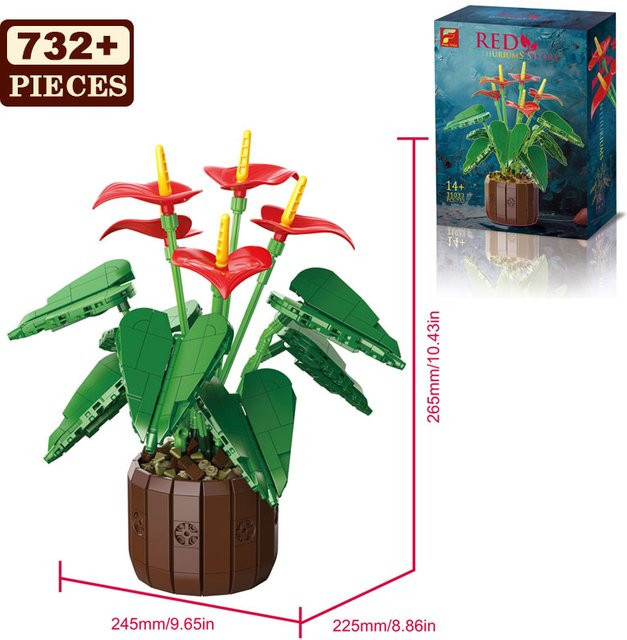 stemedu Simulation Blumenstrauß Modell Kit, Bausteine, 732 Teile, ab 14 Jahre - Bild 1