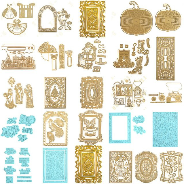 Metallstanzformen Halloween Kürbis für DIY-Bastelarbeiten, Grußkarten und Scrapbooking in Gold - Bild 1