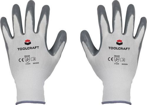 Toolcraft Arbeitshandschuhe aus Polyamid und Nitril in Grau, Größe S, EN 388 CAT II - Bild 1