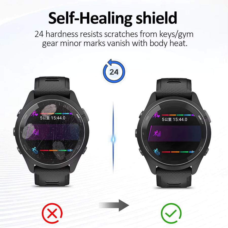 3er Set TPU Schutzfolien für Garmin Venu 2 Plus, 3, 3S, Vivoactive 4, 4s, MARQ2 und Forerunner 265, 265S, 965 in Transparent - Bild 3