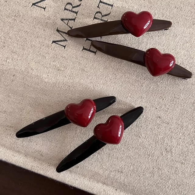 Haarspange herzförmig, schokoladenrot, Unisex - Bild 1