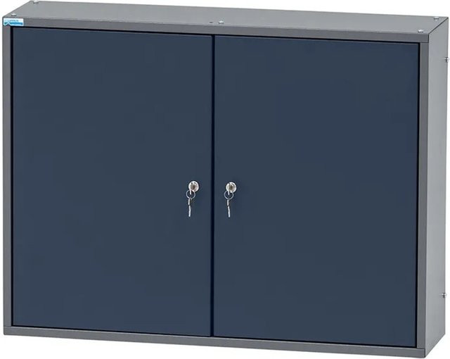 Küpper Hängeschrank 2-Türig in Blau-Grau mit 36 Sichtboxen, B: 60 cm, H: 80 cm, T: 20 cm - Bild 1