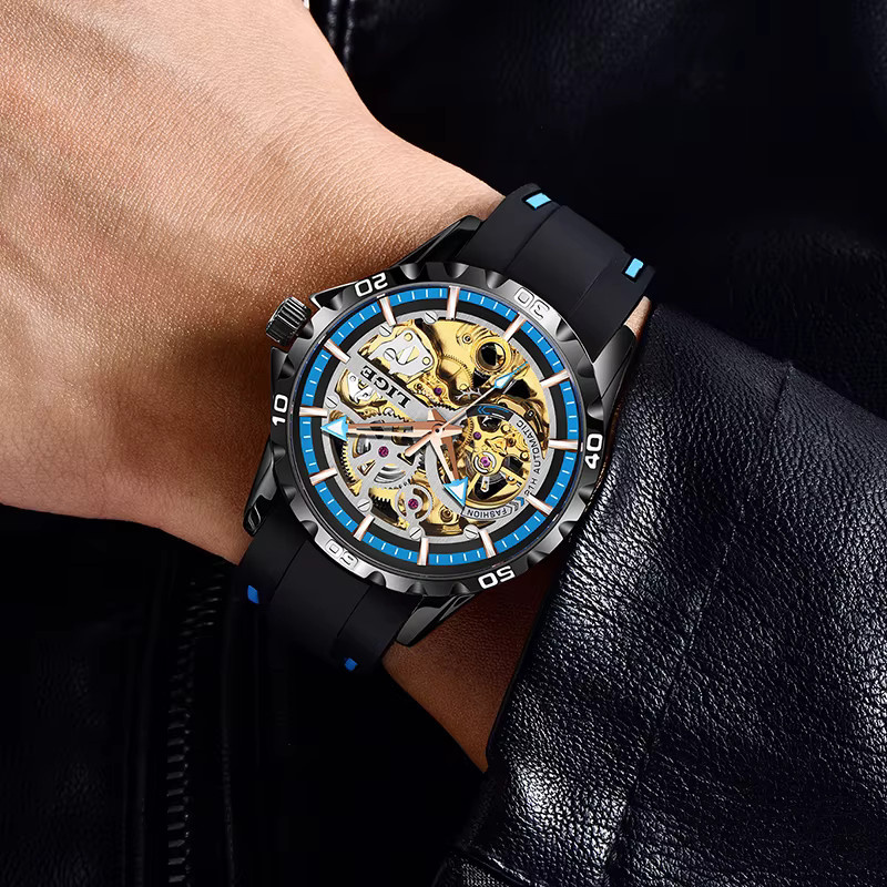 LIGE Chronograph, Automatik, Edelstahl, Herren, Schwarz - Bild 4