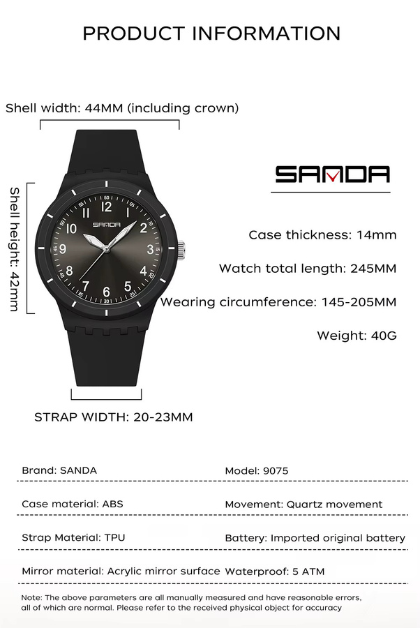 SANDA Armbanduhr, Quarz, Silikon, Weiß, Damen - Bild 3