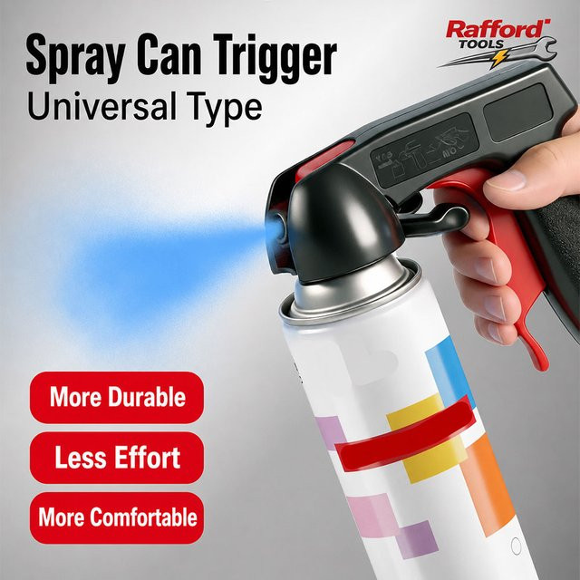 Rafford Sprühdosen-Triggergriff in Schwarz, Universeller Aerosoldosen-Adapter zum Aufstecken für DIY Autolackierungen - Bild 1