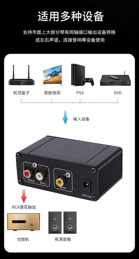 Nvarcher PCM56 Koaxialer Digital-Analog Audio-DAC-Decoder in Schwarz für HiFi, TV und CD-Projektion mit verlustfreier Wiedergabe - Bild 5