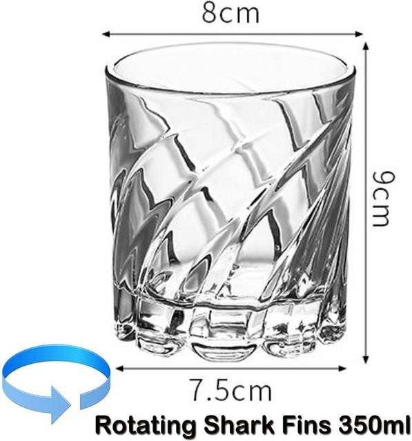Rotierendes Whiskey-Glas Old Fashioned Tumbler von Yiran Furniture, Grau, 350 ml - Bild 1