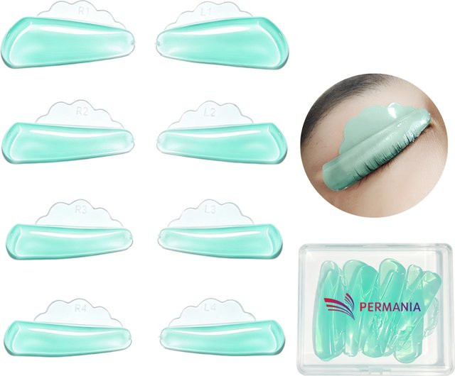 PERMANIA Wimpernlift-Pads, 4 Paar, Transparent Blue, Unisex - Bild 1
