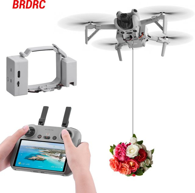 BRDRC Airdrop-System für DJI Mini 4 Pro Drohne als Fernwerfer und Zubehör für Notfallrettung oder Angeln - Bild 1