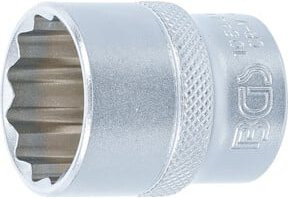 BGS Steckschlüssel-Einsatz Zwölfkant 10644, Antrieb Innenvierkant 12,5 mm (1/2 Zoll), Schlüsselweite 24 mm, Farbe Silber - Bild 1