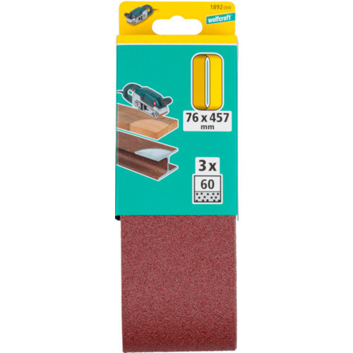 Wolfcraft Schleifband Korund Körnung k60 Rot für Holz und Metall - Bild 2