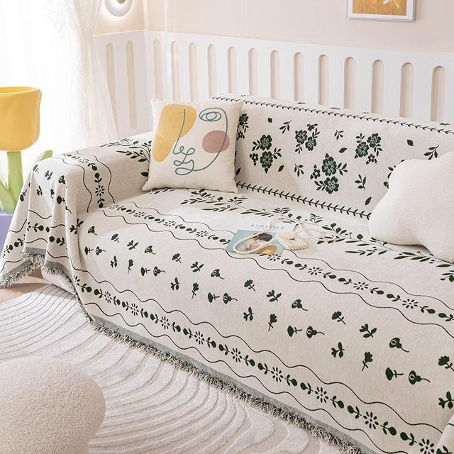 Super Six Chenille Sofatuch mit floralem Muster, rutschfeste Sofadecke für alle Jahreszeiten, B/B: 180 x 130 cm - Bild 1