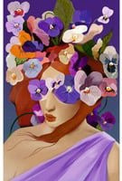 Ravensburger Puzzle Moment Frauen-Porträt mit Blüten in Violett - Bild 1
