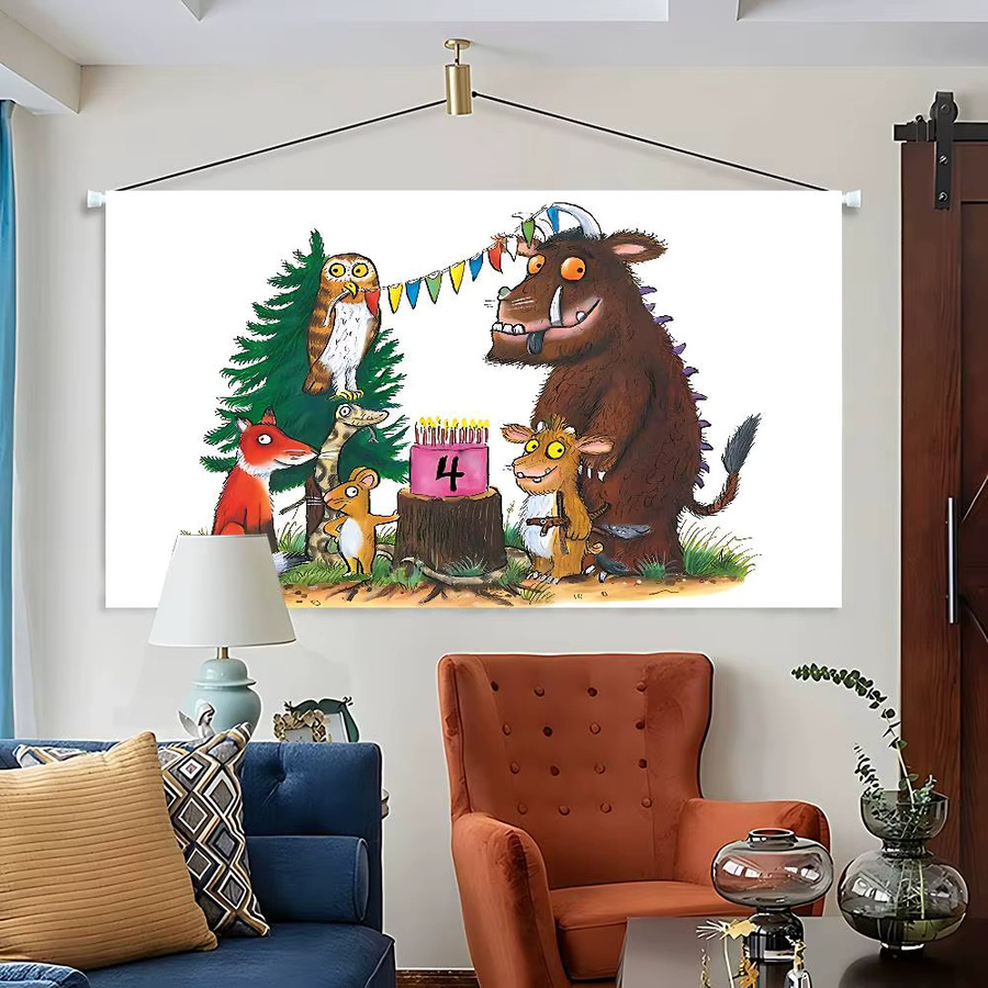 52TOYS Fotohintergrund mit Cartoon-Tierillustration in Mehrfarbig für Studio-Dekorationen und Events - Bild 4