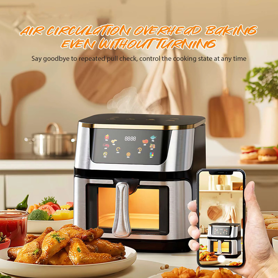 DWiusty Großraum-Heißluftfritteuse mit Toasterfunktion und LED-Touchscreen, 12 l - Bild 3