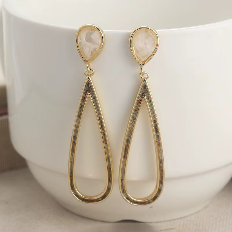 YoYo Ohrringe, synthetischer Musterstein, Kristall, Gold, Damen - Bild 2