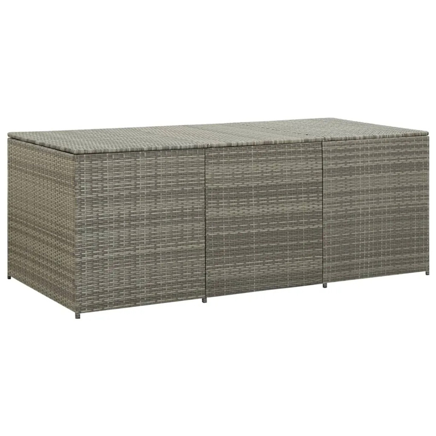 vidaXL Gartenbox aus Poly Rattan und Metall in Grau, B/T/H: 180 x 90 x 75 cm - Bild 2