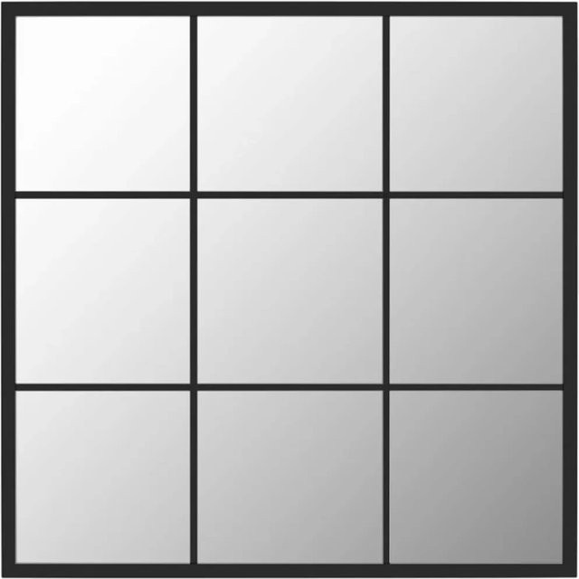 vidaXL Wandspiegel Schwarz Klassisch aus Metall und Glas, B/H: 60 x 60 cm - Bild 1