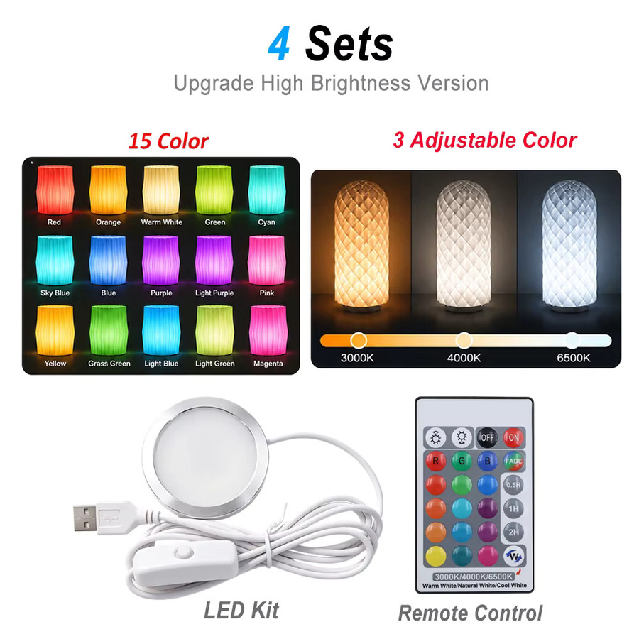 Sprouture Lab Hochleistungs-LED-Lampen-Kit 001 für BambuLab DIY-Modell-Hardware, 3-in-1 Licht-Kit für 3D-Drucker, warmweiß, weiß/mehrfarbig - Bild 4