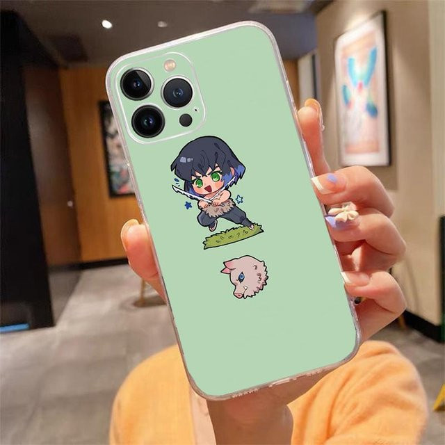 Handyhülle Demon Slayer Kimetsu No Yaiba für iPhone 17 Pro Max, 16, 15, 14, 13 Pro Max in Grün - Bild 1