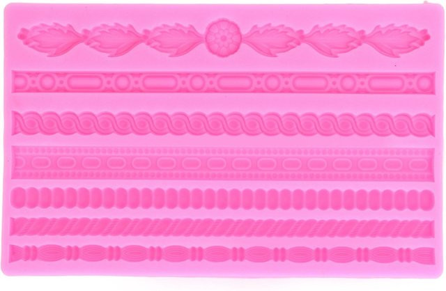 CosyHome Silikonform 3D Perlenstrick Seil für Kuchen und Gelee, Pink - Bild 1