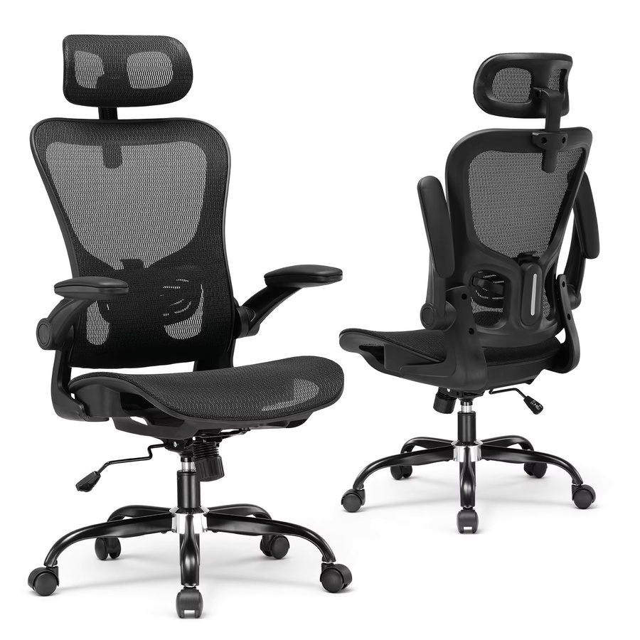 GTPLAYER Ergonomischer Bürostuhl CH90-BLK in Schwarz mit verstellbarer Kopfstütze, Wippfunktion und Mesh-Rückenlehne - Bild 8